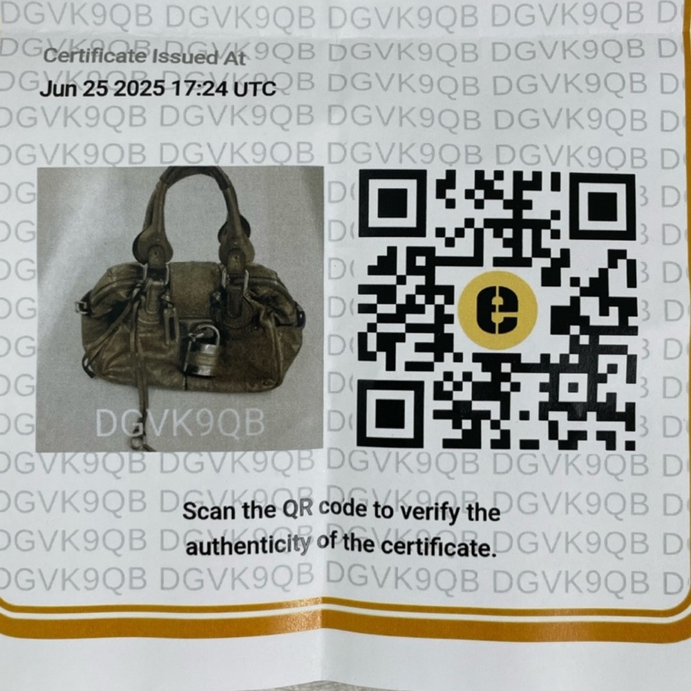 Chloé COA FALL ‘05 Paddington Metallic Taupe Leather-Lock & Key RARE RELEASE - Picture 12 of 16